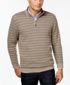 Tasso Elba Quarter-zip Striped Sweater, Only At Macy's