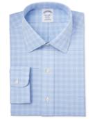 Brooks Brothers Regent Men's Classic-fit Non-iron Light Blue Plaid Dress Shirt