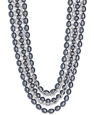 Charter Club Silver-tone Multi-layer Imitation Pearl Statement Necklace