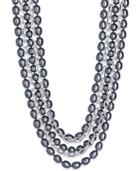 Charter Club Silver-tone Multi-layer Imitation Pearl Statement Necklace