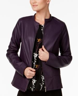 Alfani Faux-leather Moto Jacket, Created For Macy's