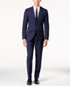 Hugo Boss Blue Tonal Check Extra Slim-fit Suit