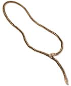 Betsey Johnson Gold-tone Crystal Snake Adjustable Long Length Lariat Necklace