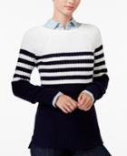 Maison Jules Striped Cross-stitch Sweater, Only At Macy's
