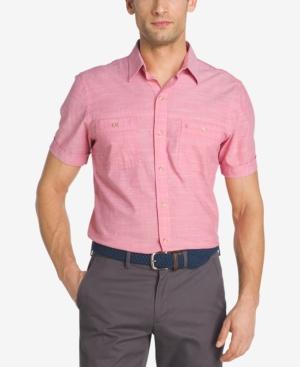 Izod Men's Dual-pocket Chambray Cotton Shirt