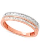 Diamond Stack-look Ring (1/5 Ct. T.w.) In 10k White Gold & Rose Gold