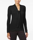 Maison Jules Tie-neck Sweater, Only At Macy's