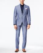 Kenneth Cole Reaction Men's Slim-fit Light Blue Micro-grid Suit