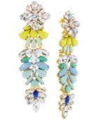 Steve Madden Gold-tone Multi-stone Flower Chandelier Earrings