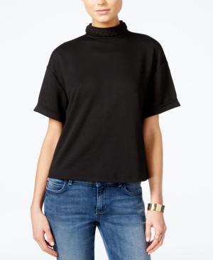 Guess Aubrielle Braided Mock-neck Top