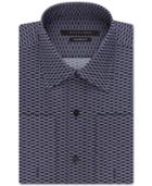 Sean John Navy Geo-print French Cuff Dress Shirt