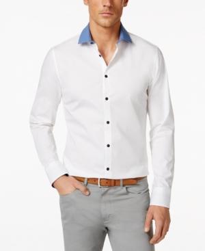 Vince Camuto Contrast-collar Long-sleeve Shirt