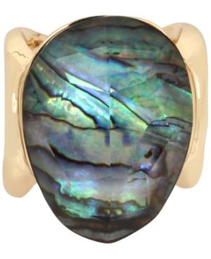 Robert Lee Morris Soho Gold-tone Abalone Stone Statement Ring