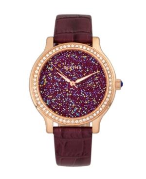Bertha Quartz Cora Collection Plum Leather Watch 40mm
