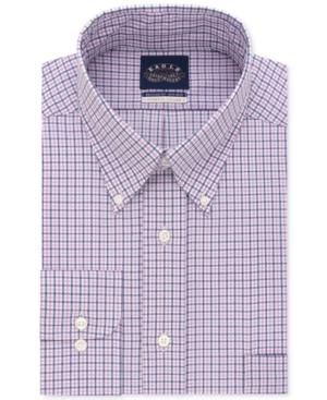 Eagle Men's Big Classic-fit Stretch Collar Non-iron Check Dress Shirt