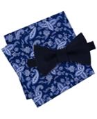 Tommy Hilfiger Men's Grenadine Bow Tie & Paisley Pocket Square Set