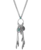 Lucky Brand Silver-tone Multi-charm Long Length Pendant Necklace