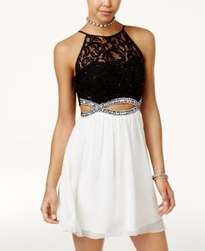 Speechless Juniors' Embellished Fit & Flare Dress