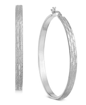 Essentials Textured Flat Hoop Earrings