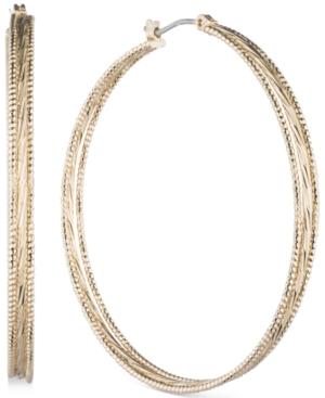 Anne Klein Textured Large Hoop Earrings