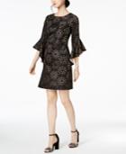 Jax Laser-cut Jacquard Bell-sleeve Dress
