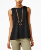 American Living Sleeveless Lace-back Top, Only At Macy's