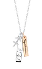 Unwritten Cz Constellation Sagittarius Zodiac Pendant Necklace With Two-tone Silver Plated Charms On Sterling Silver Chain, 18