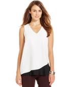 Alfani Pleated-hem Asymmetrical Top, Only At Macy's