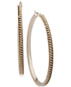 Dkny Gold-tone Chain Hoop Earrings, Created For Macy's