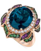 Le Vian Crazy Collection Garnet (7-5/8 Ct. T.w.) And Multi-stone Round Flower Ring In 14k Rose Gold (also Available In London Blue Topaz)