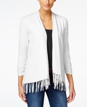 Style & Co. Fringe Open Front Cardigan, Only At Macy's