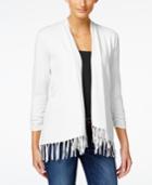 Style & Co. Fringe Open Front Cardigan, Only At Macy's