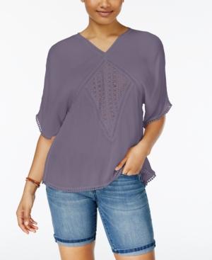 Roxy Juniors' Crochet Tie-back Bohemian Top