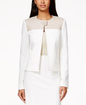 Calvin Klein Faux-leather-trim Jacket