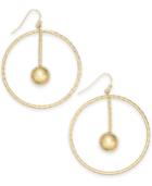 Inc International Concepts Gold-tone Ball Drop Hoop Earrings, Created For Macy's
