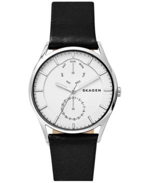 Skagen Men's Holst Black Leather Strap Watch 40mm