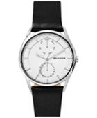 Skagen Men's Holst Black Leather Strap Watch 40mm