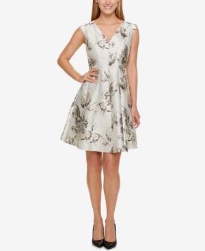 Tommy Hilfiger Shine Brocade Fit & Flare Dress