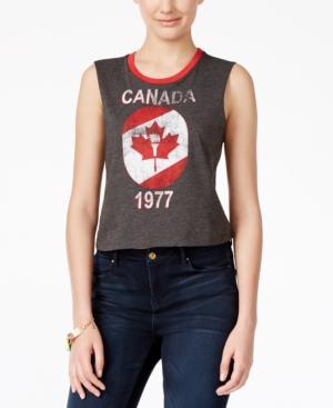 Hybrid Juniors' Canada Graphic Crop Tank