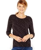 Kensie Ruffle-detail Contrast Top