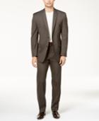 Marc New York By Andrew Marc Men's Classic-fit Brown Pinstripe Suit