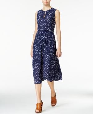 Maison Jules Printed Keyhole Midi Dress, Only At Macy's