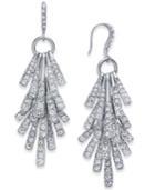 Inc International Concepts Silver-tone Sticks And Stones Pave Shaky Drop Earrings, Created For Macy's