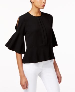 Dkny Split-sleeve Peplum Top
