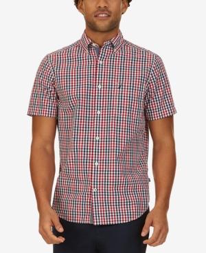 Nautica Men's Classic-fit Plaid Cotton Short Sleeve Shirt