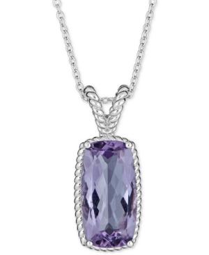 Blue Topaz (6 Ct. T.w.) Rope Frame 18 Pendant Necklace In Sterling Silver (also Available In Mystic Topaz)