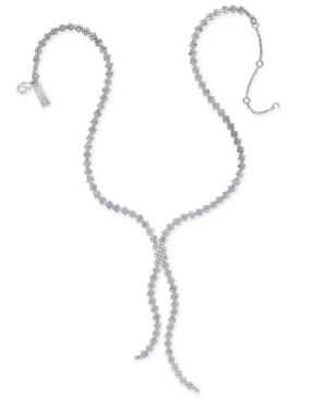 Inc International Concepts Silver-tone Crystal Lariat Necklace, Created For Macy's