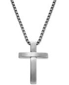 Steve Madden Men's Stainless Steel Cross Pendant Chain