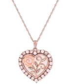 Mother Of Pearl (16mm) Rose Cameo 18 Necklace In 18k Rose Gold Over Sterling Silver