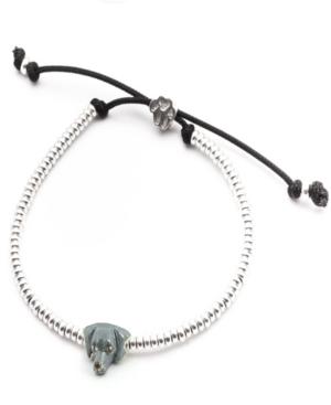 Weimaraner Head Bracelet In Sterling Silver And Enamel